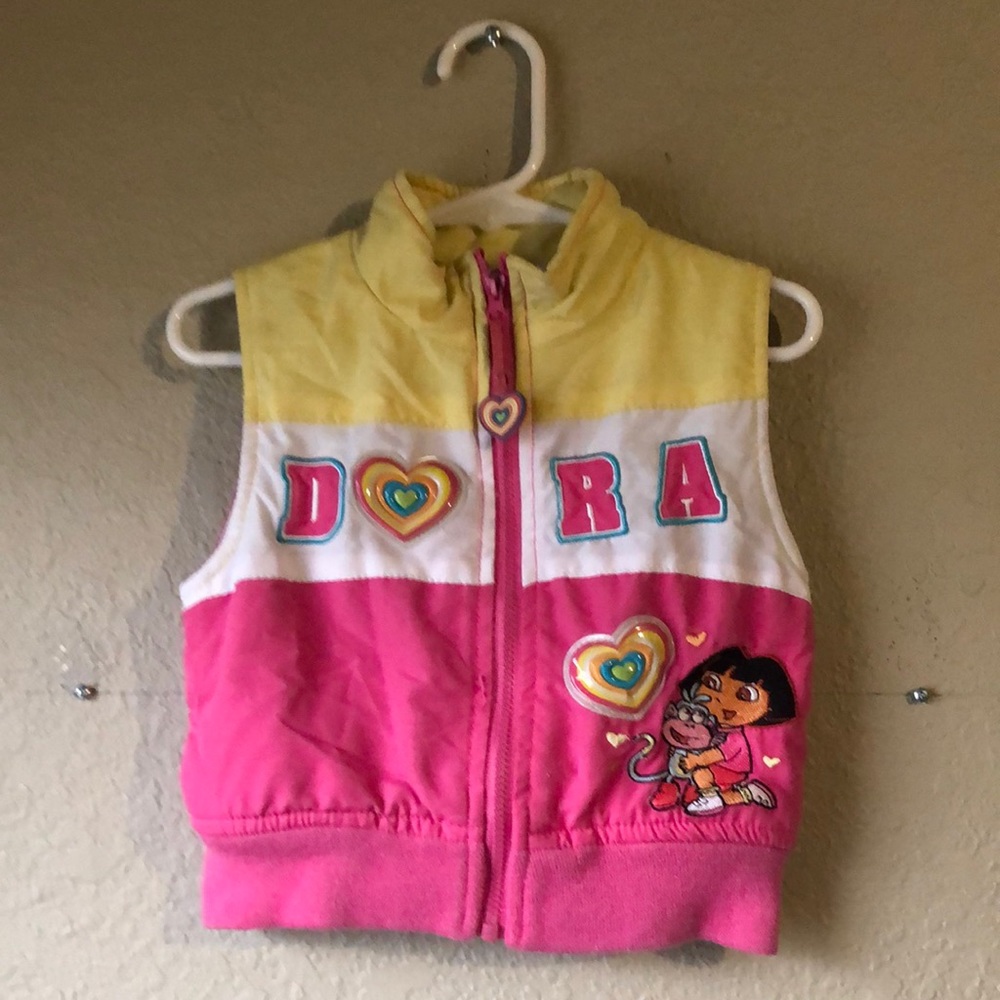 Dora the Explorer Pink & Yellow Girls' Puffer Vest